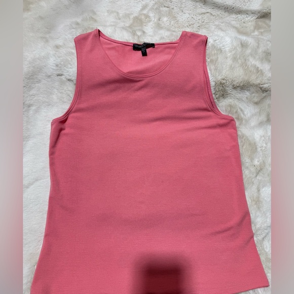 EILEEN FISHER Tank Top PS Stretch Jersey Scoop Neck Sleeveless Peachy Hue - Picture 9 of 9